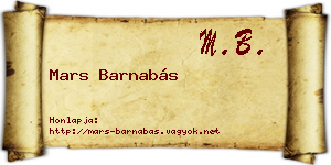 Mars Barnabás névjegykártya